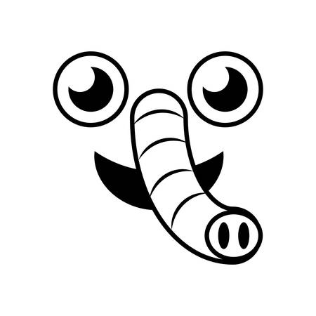 Elephant kawaii expression image vector illustration eps 10のイラスト素材