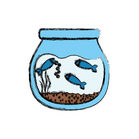 Fishbowl aquarium bowl icon vector illustration graphic designのイラスト素材