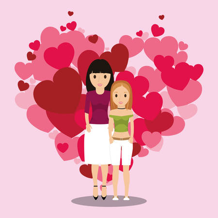 mothers day mom with child lovely cardのイラスト素材