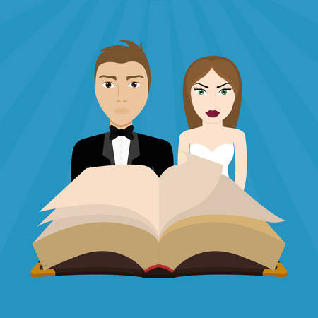 get married couple bible card vector illustration eps 10のイラスト素材