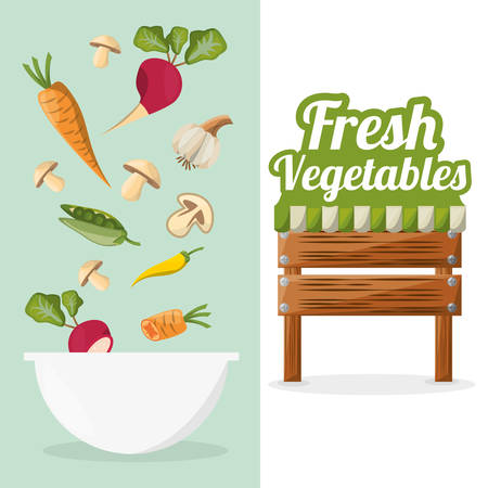 fresh vegetables bowl food market imageのイラスト素材