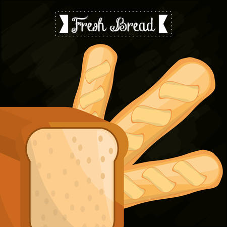 fresh bread slice bread and baguetteのイラスト素材