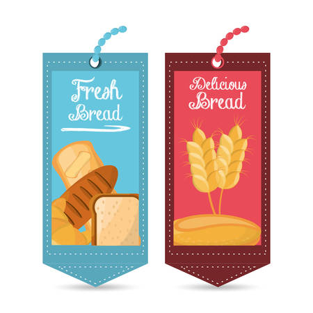 tag price bread fresh delicious shop vector illustration eps 10のイラスト素材