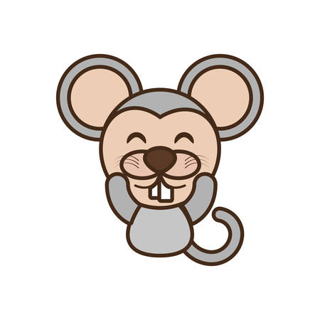 cute mouse face kawaii style vector illustration eps 10のイラスト素材