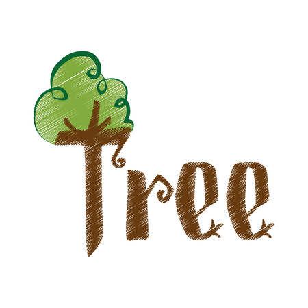 tree plant hand drawing isolated icon vector illustration designのイラスト素材