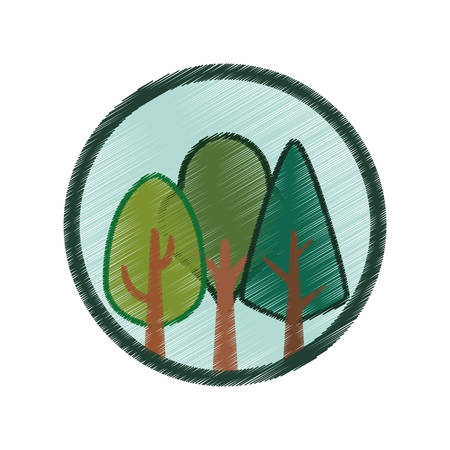 tree plant forest hand drawing isolated icon vector illustration designのイラスト素材