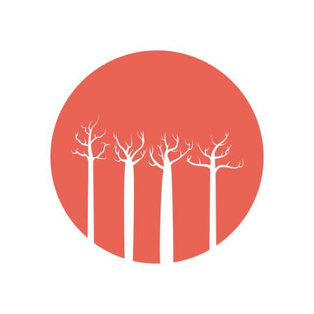 tree forest branch hand drawing isolated icon vector illustration designのイラスト素材