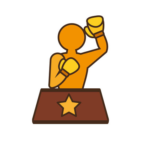 boxing award gold isolated icon vector illustration designのイラスト素材