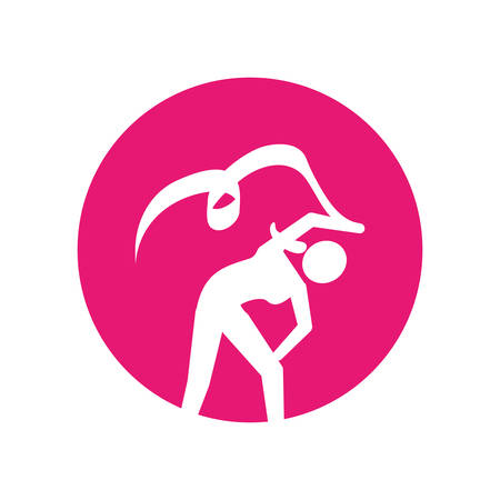 woman silhouette dancing isolated icon vector illustration designのイラスト素材