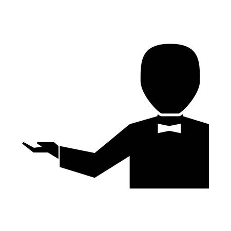 silhouette waiter isolated icon vector illustration designのイラスト素材