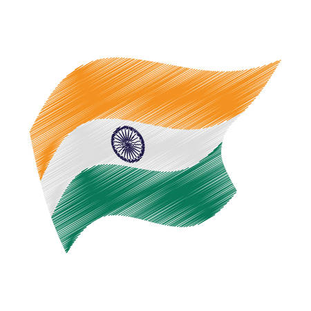 Flag of india isolated icon vector illustration designのイラスト素材