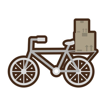 delivery bicycle box distributionのイラスト素材