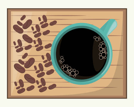 coffee cup hot beverage fresh beans vector illustration eps 10のイラスト素材