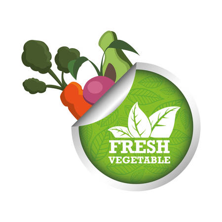fresh vegetables health vitamins diet emblem vector illustration eps 10のイラスト素材