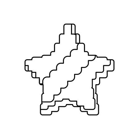 Star Pixelated videogame icon vector illustration graphic designのイラスト素材