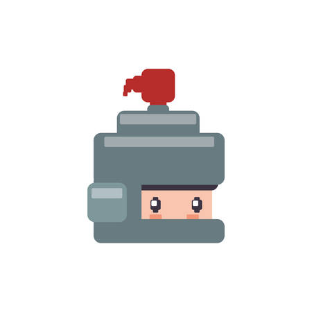 Warrior Pixelated videogame icon vector illustration graphic designのイラスト素材