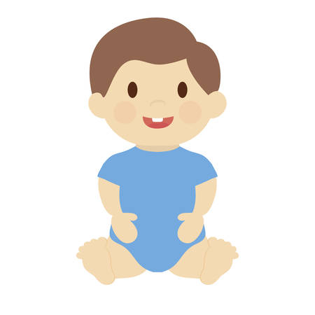 Cute baby boy, cartoon icon over white background. colorful design. vector illustrationのイラスト素材
