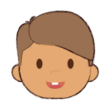 cute happy boy, cartoon icon over white background. colorful design. vector illustrationのイラスト素材