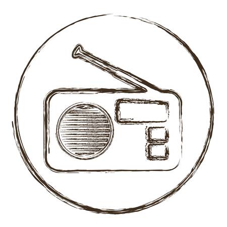 retro radio icon over white background. vector illustrationのイラスト素材