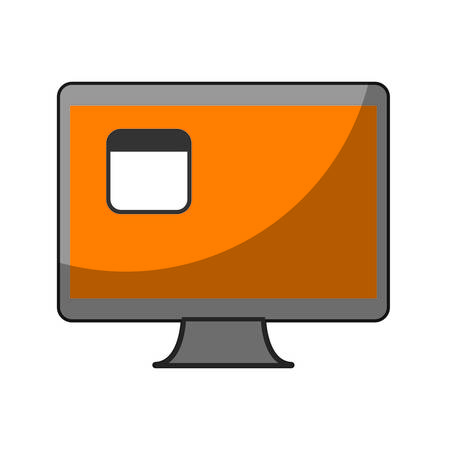 monitor computer icon over white background. colorful design. vector illustrationのイラスト素材