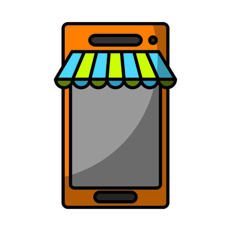 smartphone device icon over white background. shopping online concept. colorful design. vector illustrationのイラスト素材