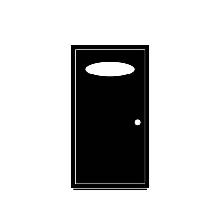 door icon over white background. vector illustrationのイラスト素材