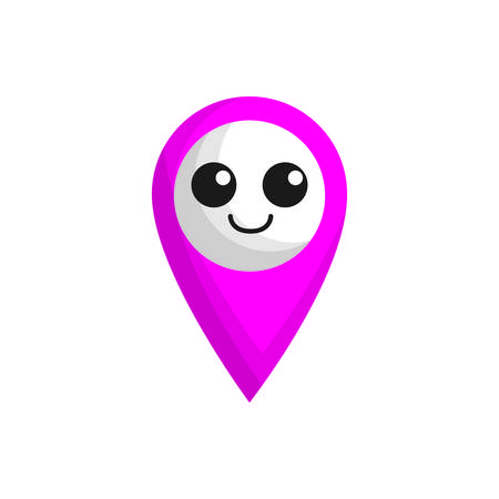kawaii location pin icon over white background. vector illustrationのイラスト素材