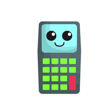 kawaii dataphone device icon over white background. vector illustrationのイラスト素材