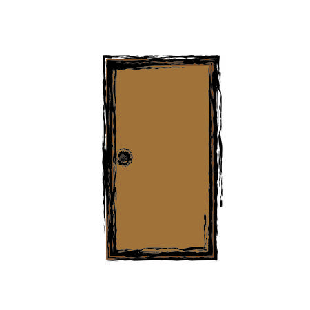 door icon over white background. vector illustrationのイラスト素材