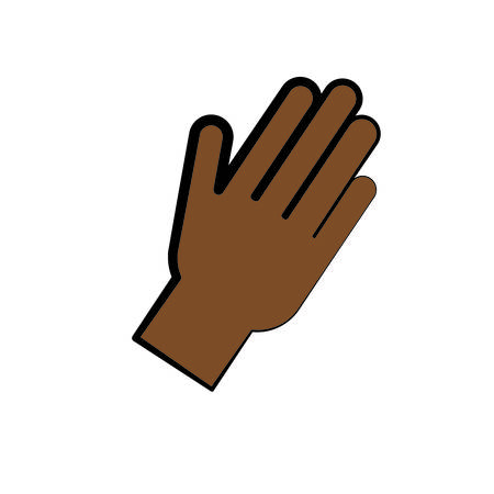 human hand icon over white background. colorful design. vector illustrationのイラスト素材