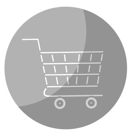 shopping cart icon over gray circle and white background. vector illustrationのイラスト素材