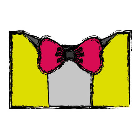 suit with bow tie icon over white background. colorful design. vector illustrationのイラスト素材