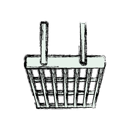 shopping basket icon over white background. vector illustrationのイラスト素材