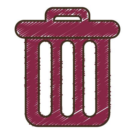 trash icon over white background. vector illustrationのイラスト素材