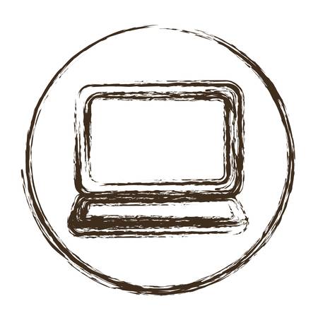 laptop computer icon over white background. vector illustrationのイラスト素材