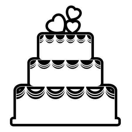 Birthday cake icon over white background. vector illustrationのイラスト素材