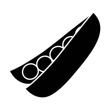 Peas vegetable icon over white background. vector illustrationのイラスト素材