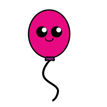 kawaii balloon icon over white background. colorful design. vector illustrationのイラスト素材