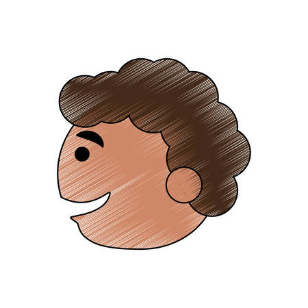 Happy man face cartoon icon vector illustration graphic designのイラスト素材
