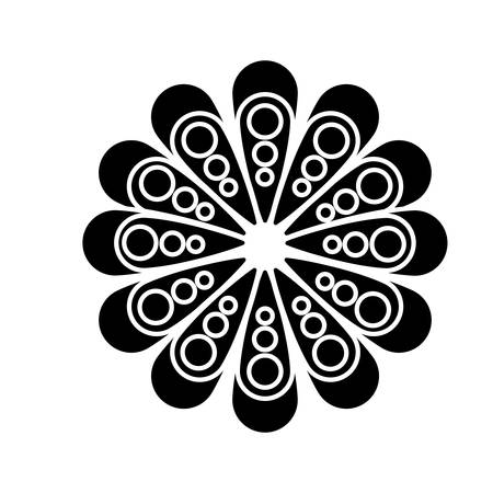 floral mandala icon over white background. vector illustrationのイラスト素材
