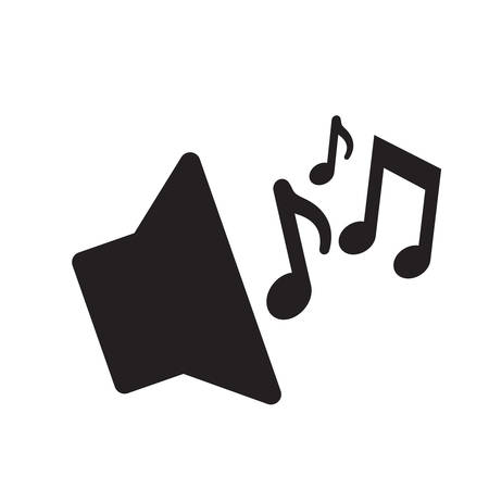 speaker with musical notes icon over white background. vector illustrationのイラスト素材
