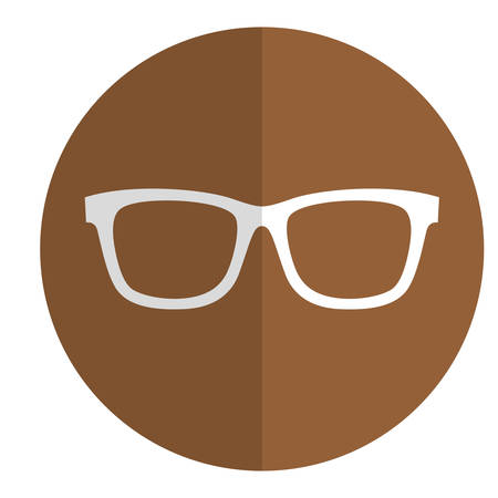 glasses accessory icon over brown circle and white background. vector illustrationのイラスト素材