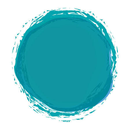turquoise circle icon over white background. watercolor colorful design. vector illustrationのイラスト素材