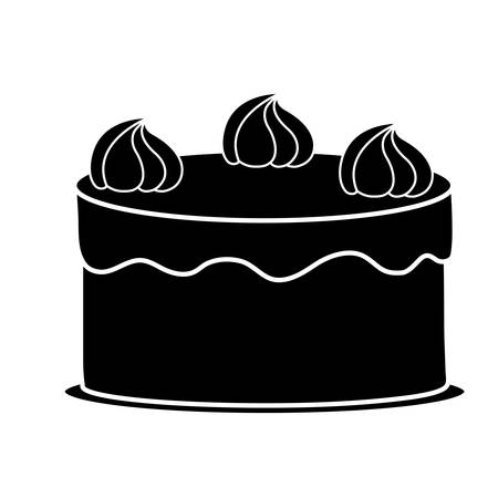 sweet cake icon over white background. vector illustrationのイラスト素材
