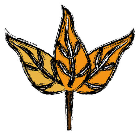 Leaves icon over white background. vector illustrationのイラスト素材