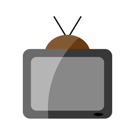 retro television icon over white background. vector illustrationのイラスト素材