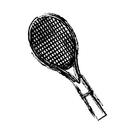 tennis racket icon over white background. sports equipment concept. vector illustrationのイラスト素材