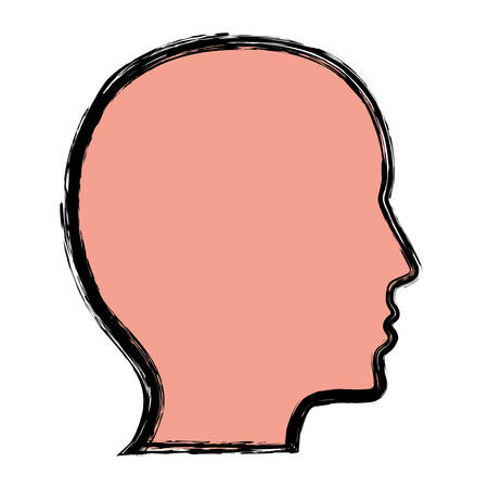 head profile icon over white background. vector illustrationのイラスト素材