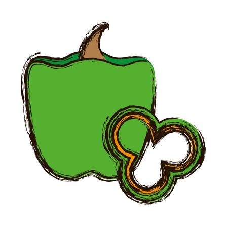 pepper vegetable icon over white background. vector illustrationのイラスト素材