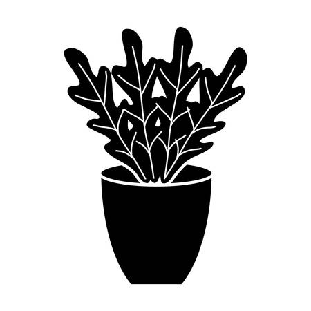 plant in a pot icon over white background. vector illustrationのイラスト素材